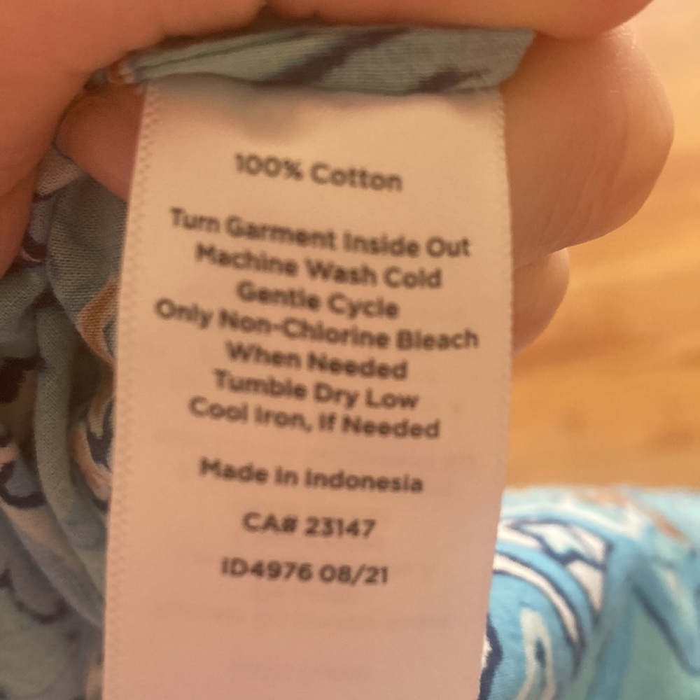 Talbots Patterned 100% Cotton Half Button Down Lo… - image 6